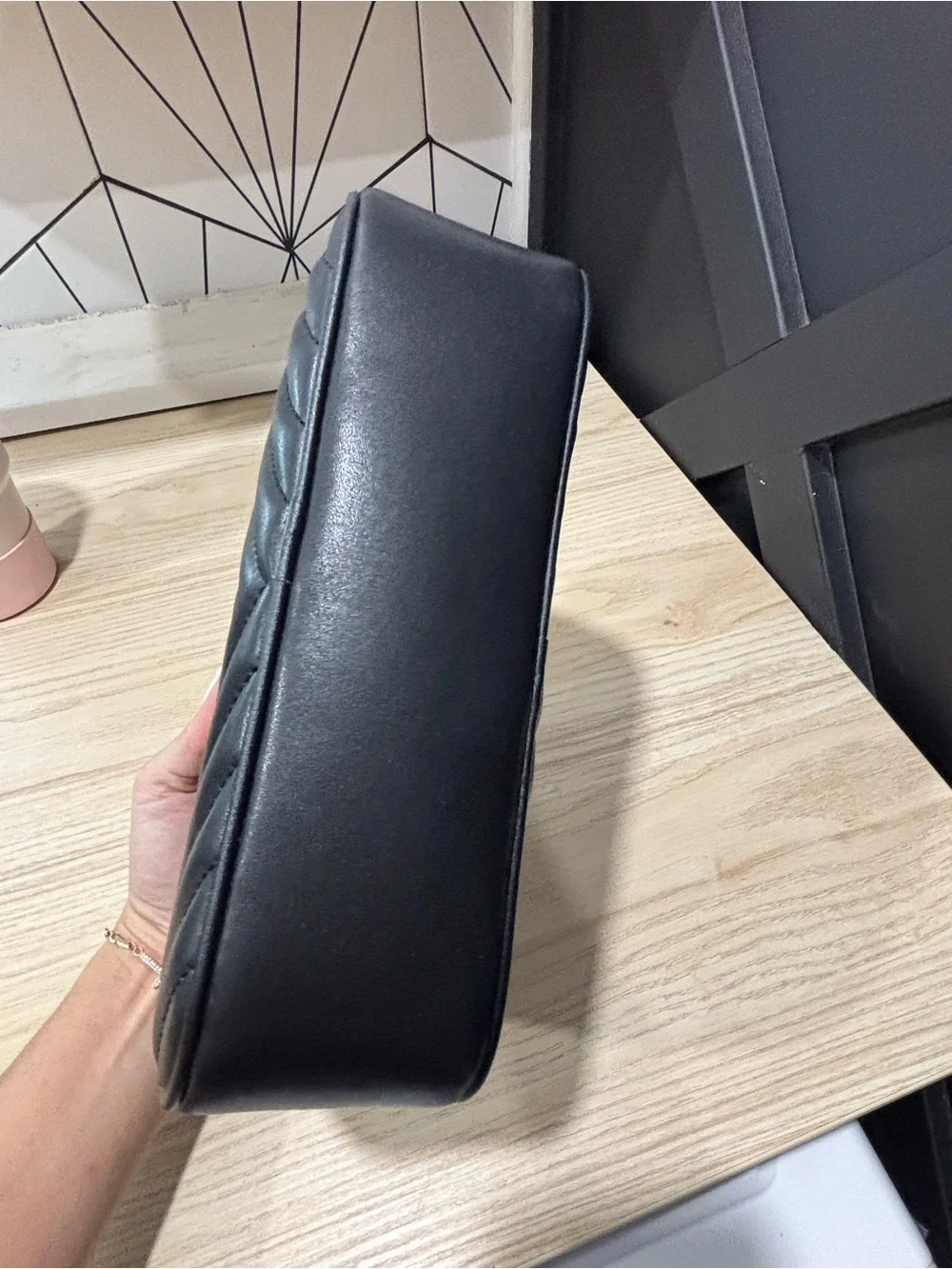 Saint Laurent Black Quilted Leather Toiletry Bag